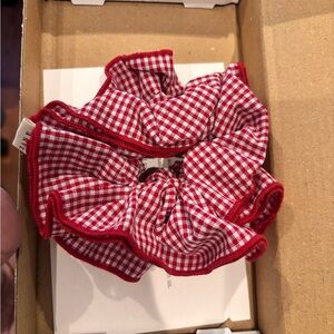 Sezane Red Gingham Scrunchie